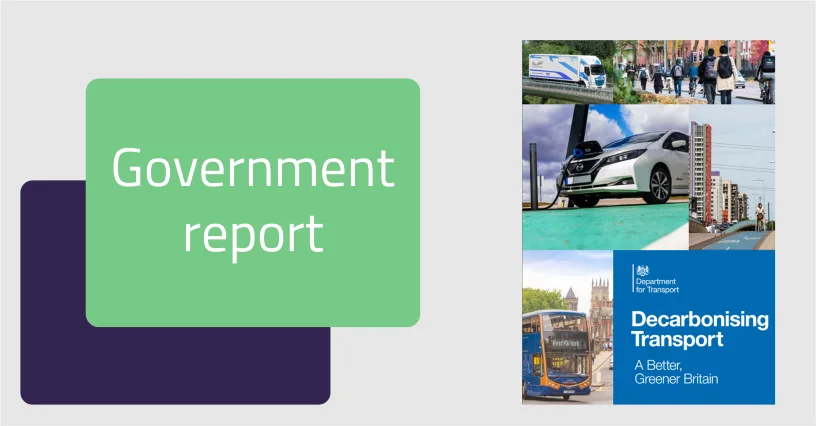 Government report decarbonising transport