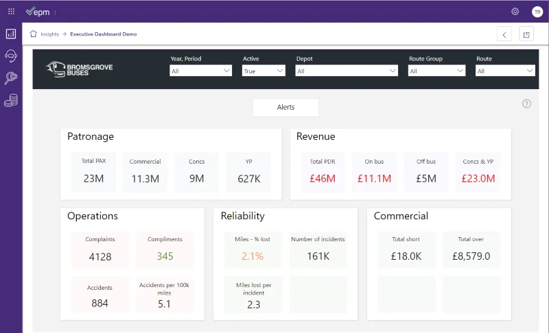 Data analytics software solution Executive Dashboard for Insights